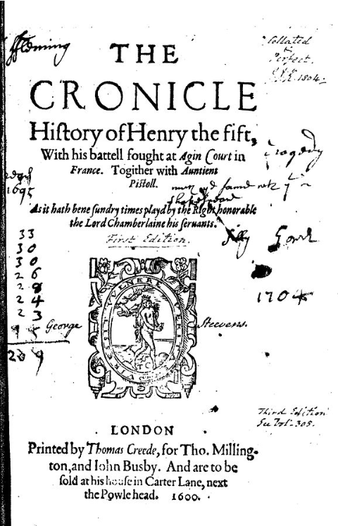 Cover of a playbook to represent shakespeares works