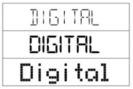 different fonts of the word digital